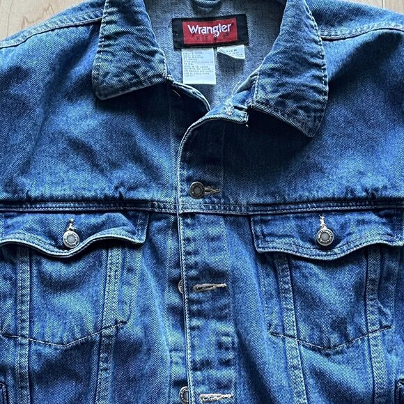 Vtg Wrangler Hero Blue Small Denim Button Up Trucker Jean Jacket Mens 624814-WA - Picture 3 of 5